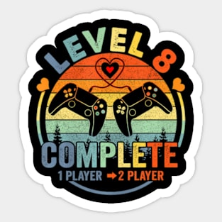 Gamer 8th Wedding Anniversary Level 8 Complete Anniversary Sticker